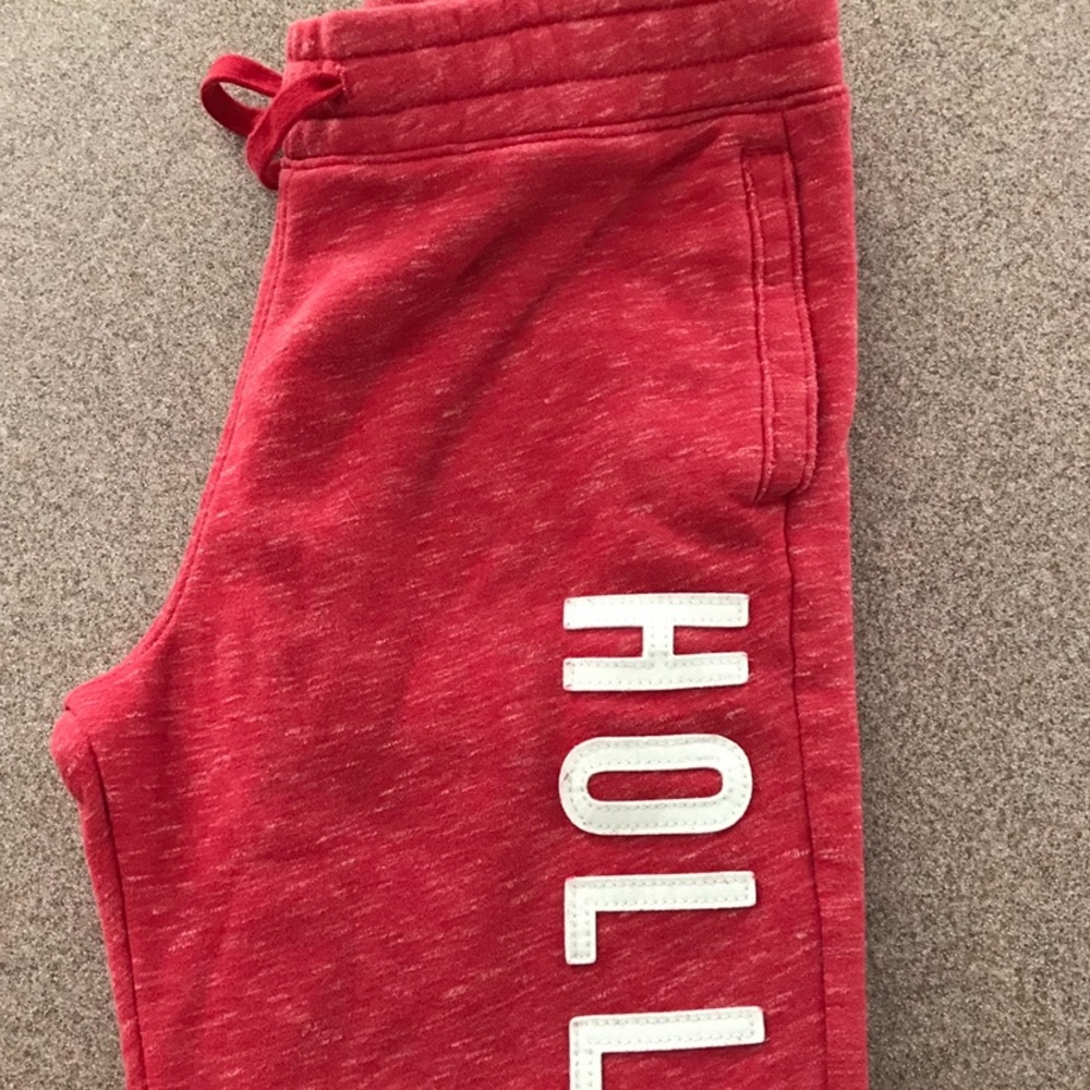 boys red hollister sweatpants